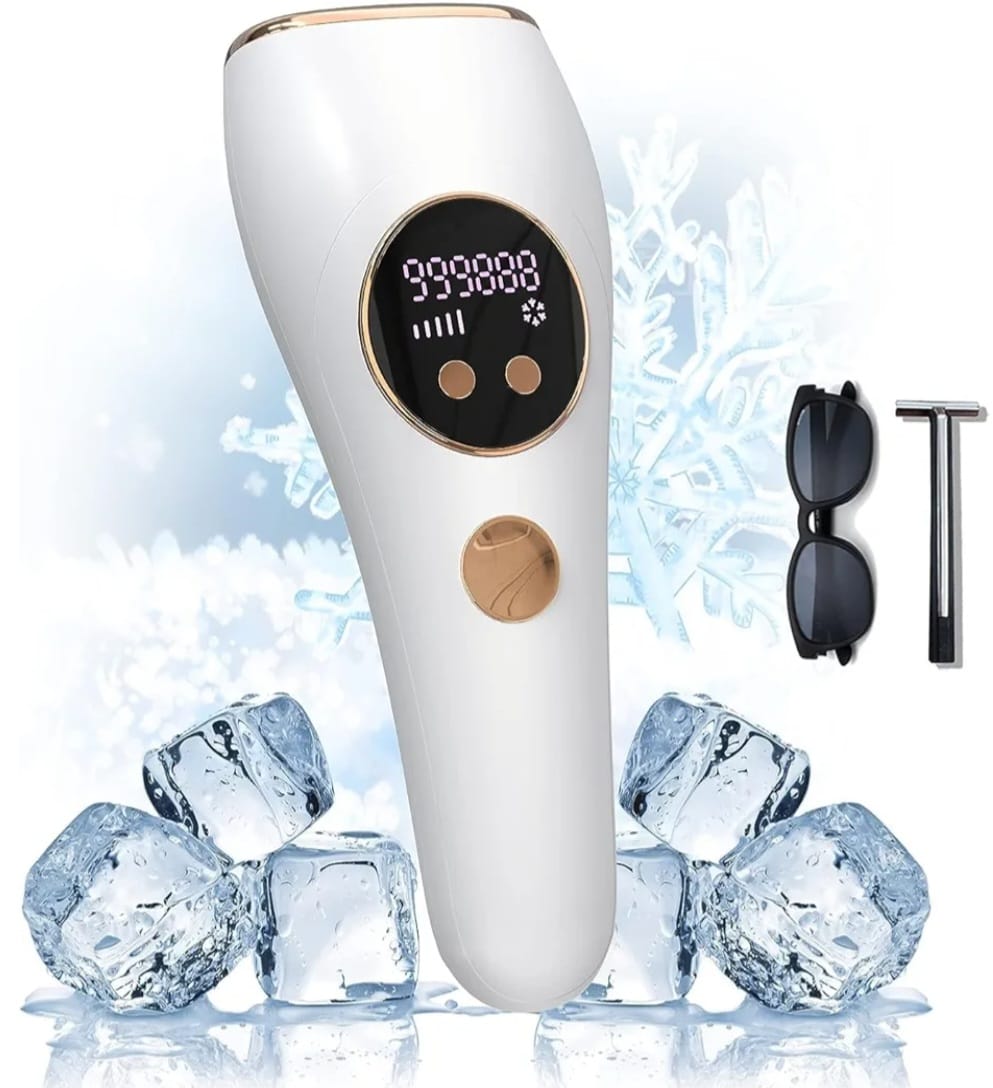 جهاز إزالة الشعر بتقنية IPL المثلجة - ٩٩٠,٠٠٠ ومضة | ٥ مستويات | الوضع التلقائي واليدوي